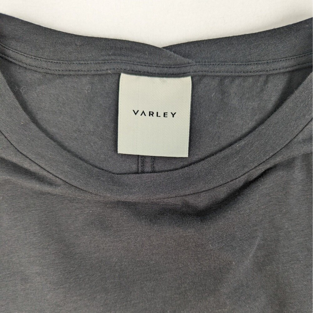 Varley Womens Small Napa Tie Waist Wrap Black Pima Cotton Tank Top - Picture 7 of 10